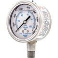 Engineered Specialty Products, Inc PIC Gauges 2.5" All Stainless Pressure Gauge, 1/4" NPT, 0/1500 PSI, Glycerine Filled, LM, 301L-254N 301L-254N